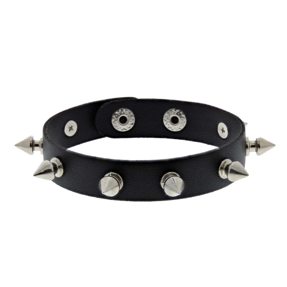 Zac's Alter Ego - 1 Row Spike Studded Bracelet - Noir